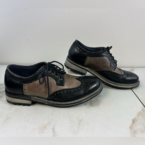Kenneth Cole Reaction Life Less-On Brogue Wingtip Derby Leather Dress Shoes, 8.5